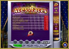 Bestes Playtech Casino Videopokerspiel der Version Aces & Faces
