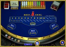 Red Dog ist eine Pokervariante mit ebenfalls relativ geringem Hausvorteil (zum Vergleich: Beim klassischen Poker spielt man im Cash Game meist gegen 5% 